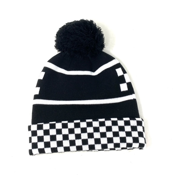 VANS Spirit Pom White Black Beanie Unisex Knit Hat One Size VN0A5LG3Y28 - Picture 4 of 6
